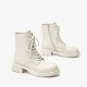 Calfskin Beige Boots for Women Translucent Sole