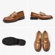 Handmade Slip-on Penny Loafers Brown Shoes for Women