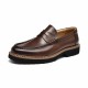 Leather Penny Loafers Brown Shoes For Men