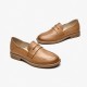 Leather Penny Loafers Brown Shoes for Women