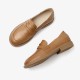 Leather Penny Loafers Brown Shoes for Women