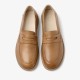 Leather Penny Loafers Brown Shoes for Women