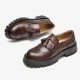 Platform Brogue Loafers Brown Shoes for Women