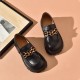 Platform Loafers Black Shoes for Women