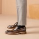 Retro Penny Loafers Brown Shoes for Men