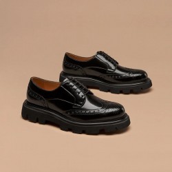 Chunky Brogue Black Shoes for Men