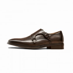 Cowhide Sleek Modern Brogues Monk Strap Oxfords Shoes For Men