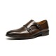 Cowhide Sleek Modern Brogues Monk Strap Oxfords Shoes For Men