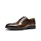 Elegant Cow Leather Wingtip Brogue Brown Shoes For Men