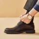 Full Grain Calfskin Leather Wide-Fit Cap Toe Oxfords Brown Shoes For Men