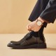 Leather Cap Toe Business Dress Black Shoes for Men