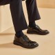 Leather Cap Toe Business Dress Black Shoes for Men