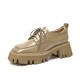 Solid Color Design Platform Beige Shoes For Women