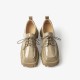 Solid Color Design Platform Beige Shoes For Women