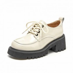 Solid Color Design Platform White Shoes For Women