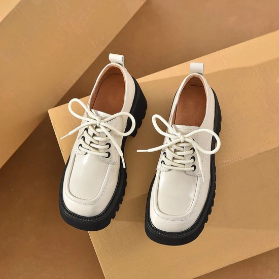 Solid Color Design Platform White Shoes For Women