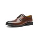 Waxing Pointed Toe Derby Brown Shoes for Men