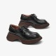 Wedge Derby Black Shoes for Women