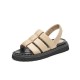 Open Toe Chunky Black Sandals For Women