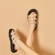 Open Toe Chunky Black Sandals For Women