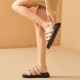 Open Toe Chunky Black Sandals For Women