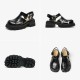 WMNS Cover Toe Leather Chunky Black Sandals