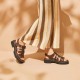 WMNS Hollow Platform Gladiator Brown Sandals 