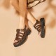 WMNS Hollow Platform Gladiator Brown Sandals 