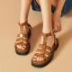 WMNS Unique Brand Buckle Brown Sandals