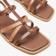 WMNS Leather Beach Gladiator Brown Sandals Flat