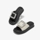 Casual Platform Black Slipper Flat Fahion Rhinestone Design For Women