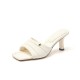 High Heel Beige Slippers for Women