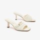 High Heel Beige Slippers for Women