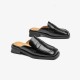 Leather Muler Penny Loafer Black Slipper For Women