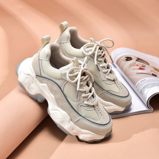 Casual Beige Sneakers for Women