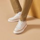 Mixed Color Flat White Brown Sneakers for Men